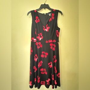 Tommy Hilfiger Black Dress with Red Floral Design